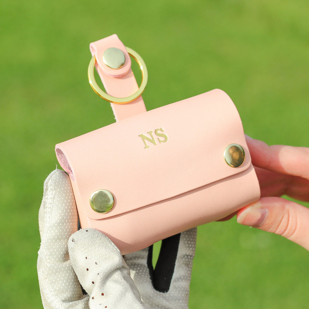 Personalised Leather Golf Ball Holder Accessory Gift