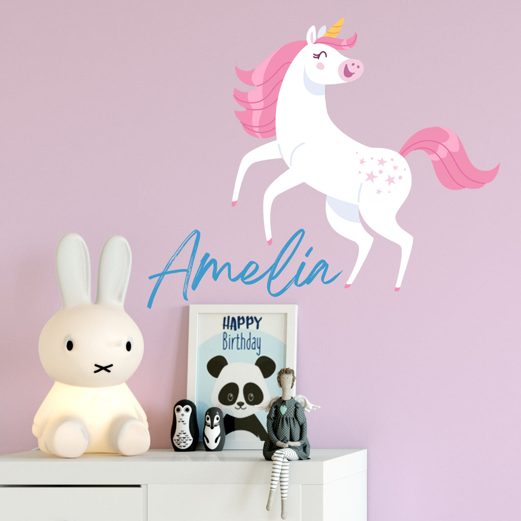 Personalised Unicorn Wall Sticker Room Decor Art