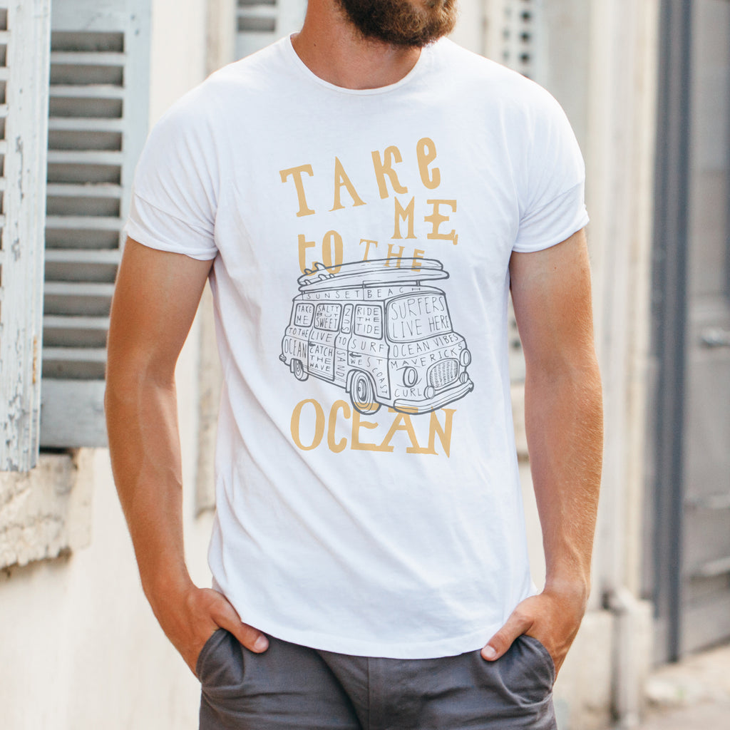 Personalised Men's Campervan Ocean Summer T Shirt
