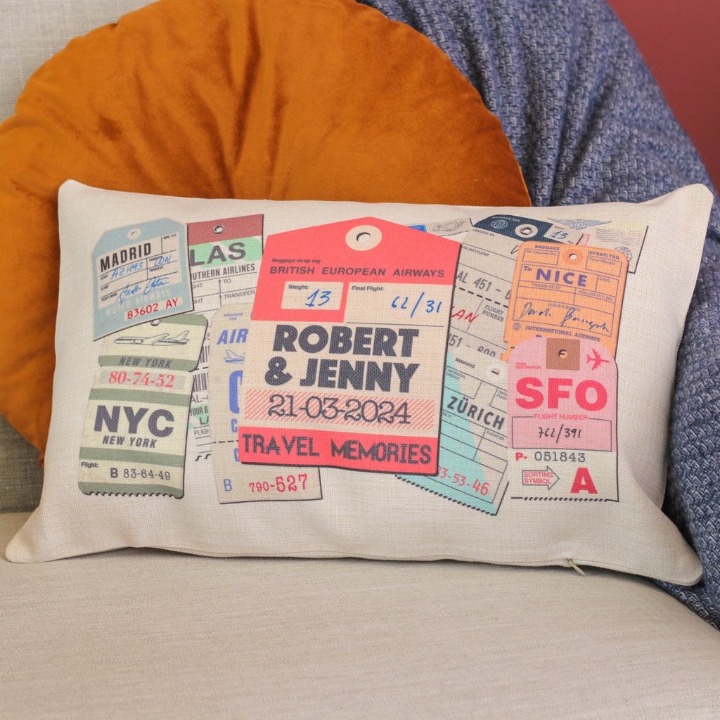 Personalised Travel Cushion Gift For Couple