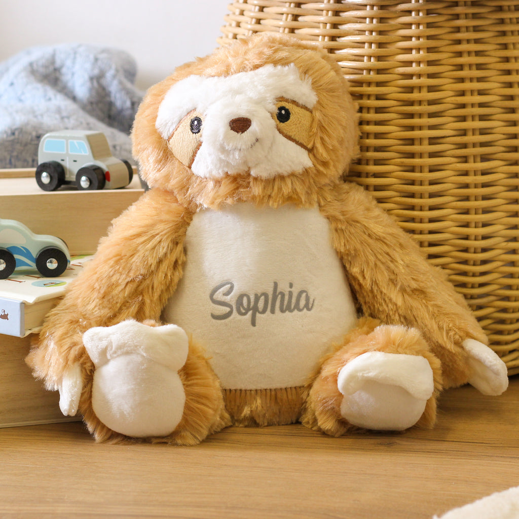 Personalised Sloth Toy Teddy Bear Gift For Children