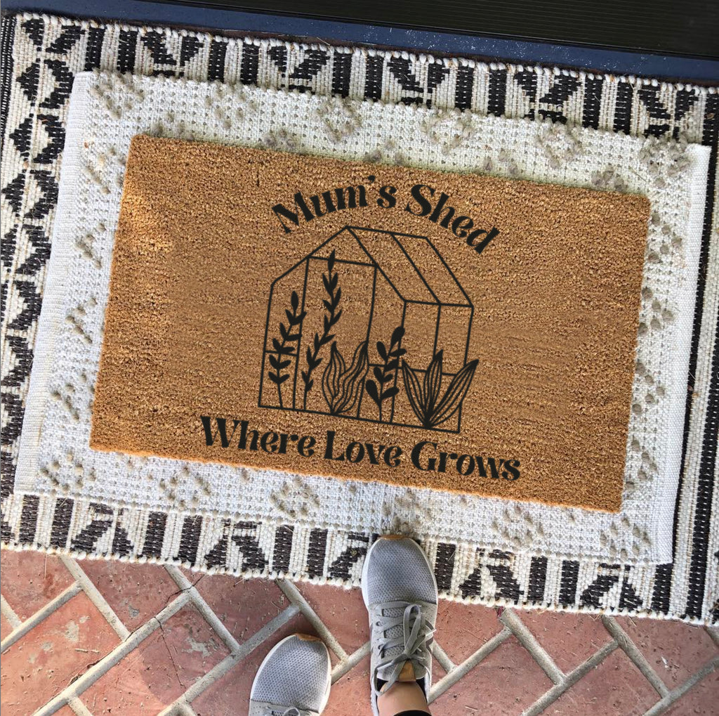 Personalised Green House Doormat Gift For Mums Garden