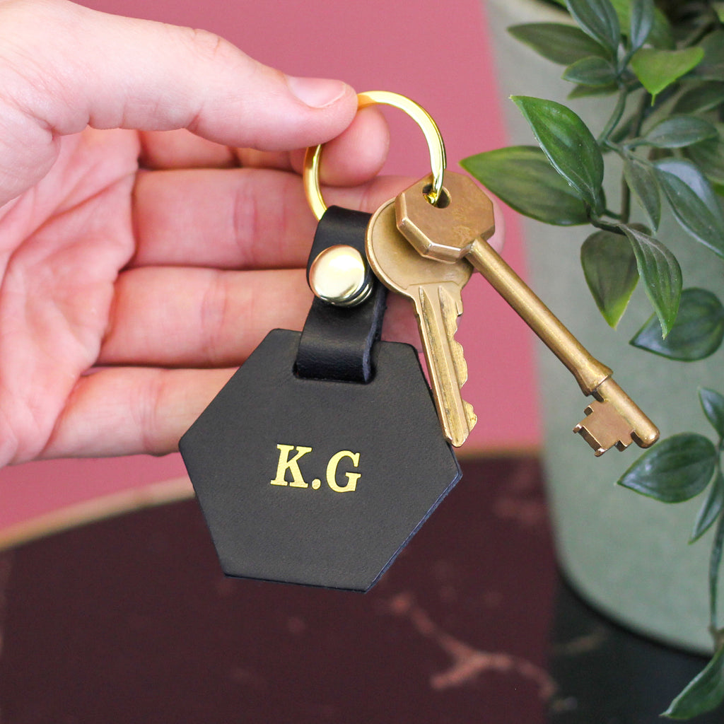 Personalised Hexagonal Keyring Gift For New Home