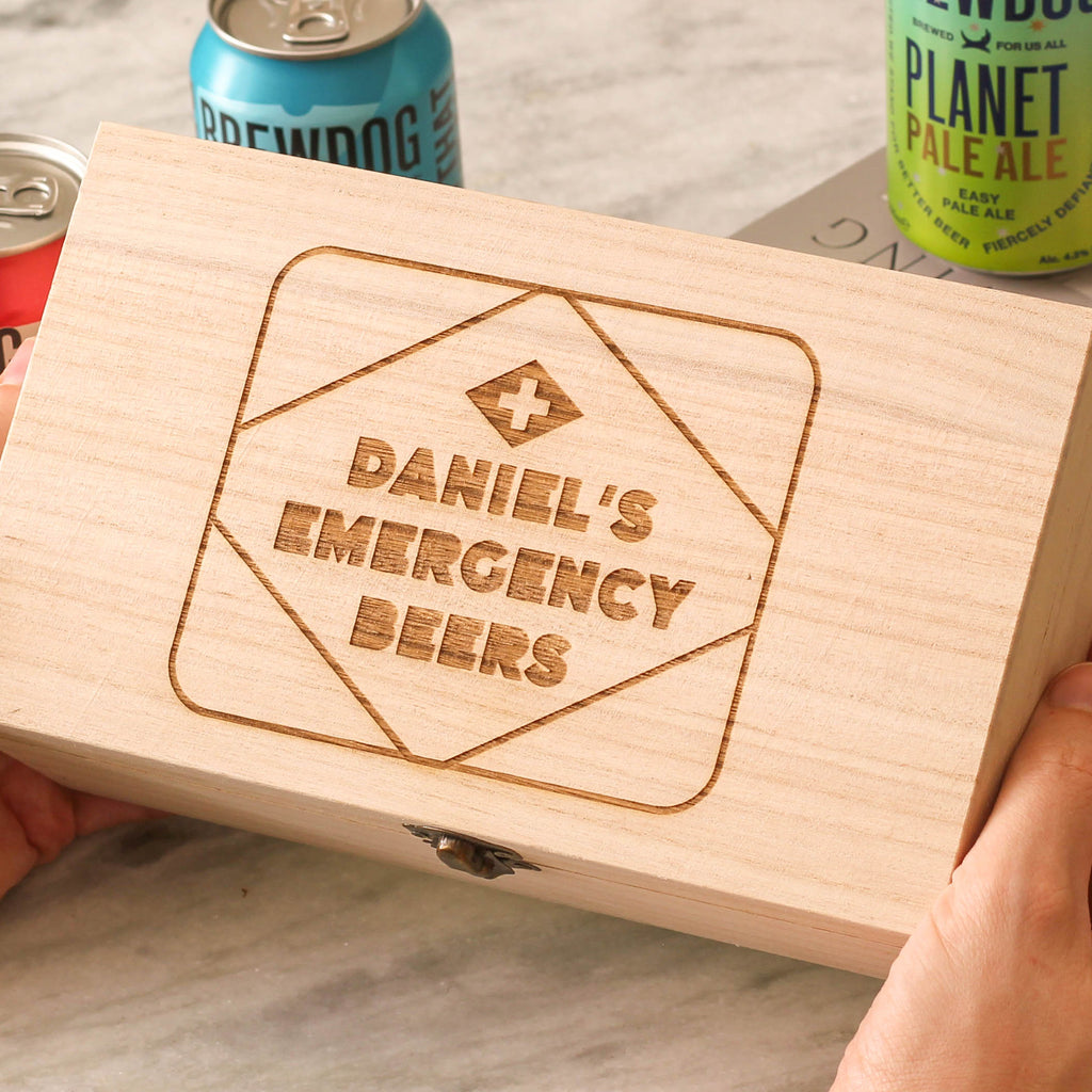 Personalised Emergency Beer Box Gift For Him