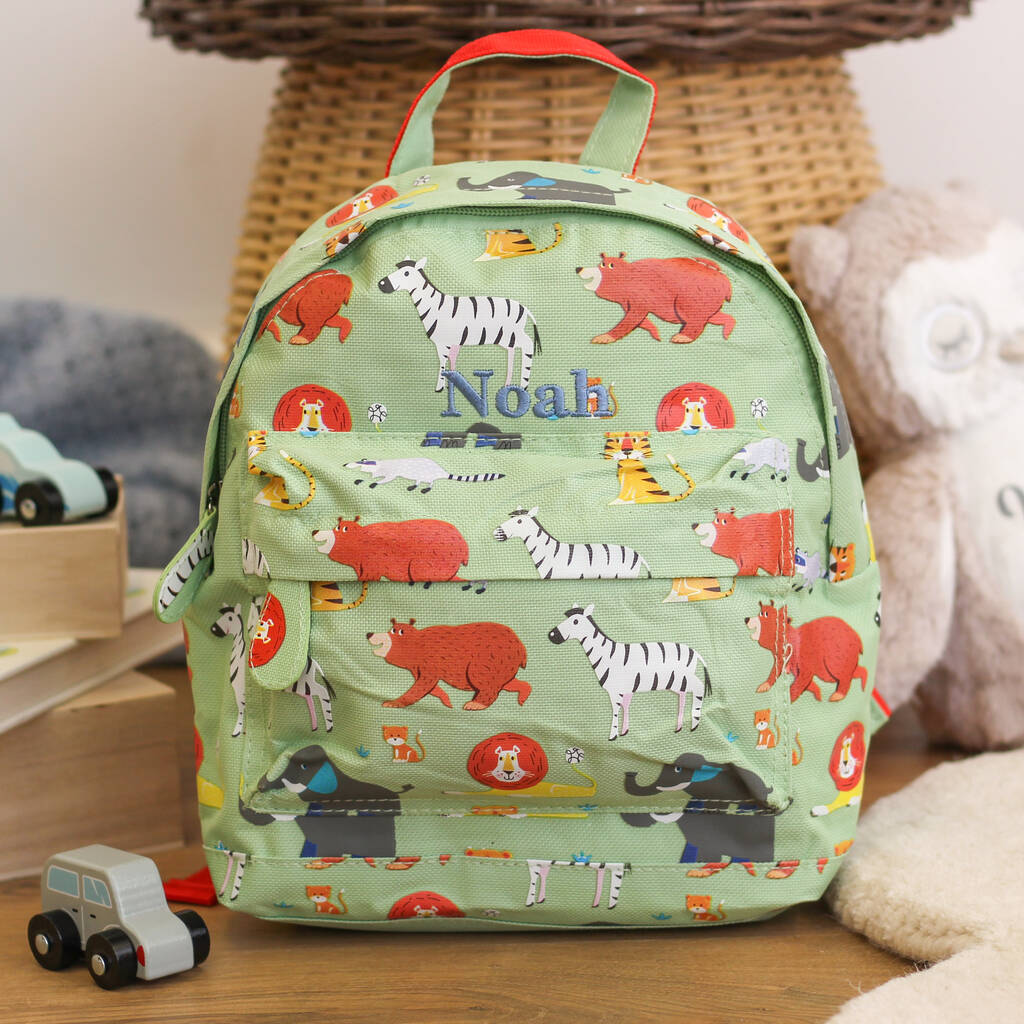 Personalised Jungle Animals Children's School Back Pack