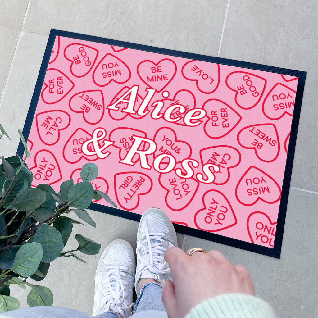 Personalised Sweet Hearts Doormat Wedding Gift