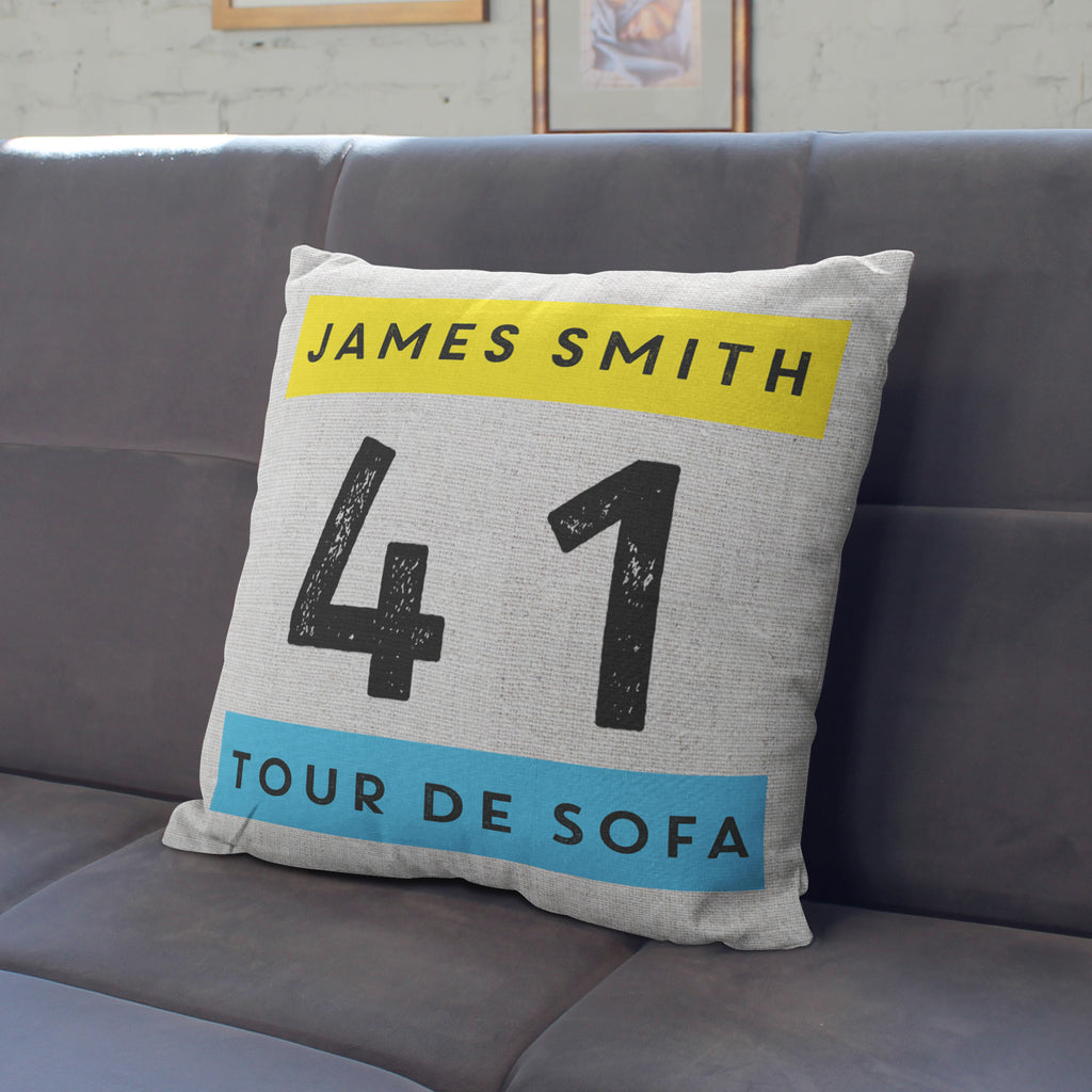 Personalised Tour De Sofa Cycling Cushion Gift