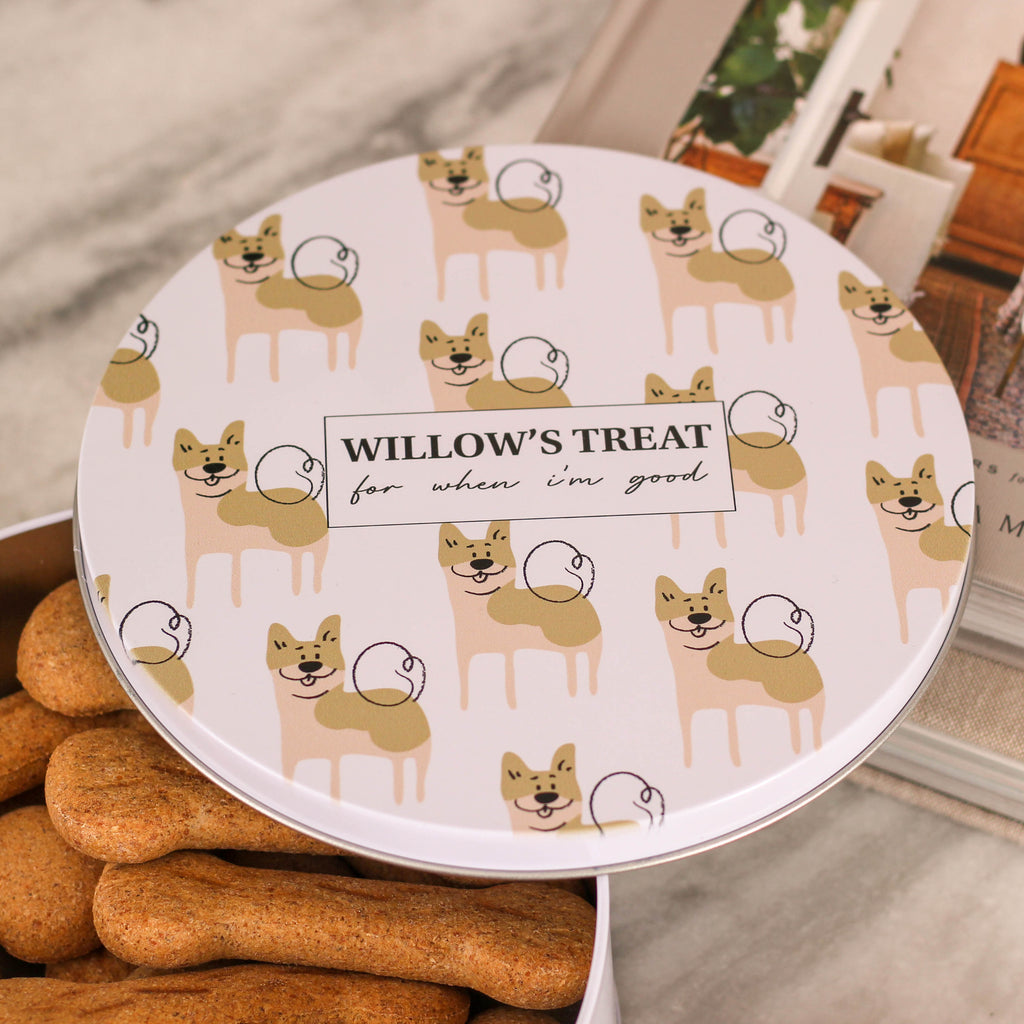 Personalised Dog Biscuit Food Storage Treat Tin Gift