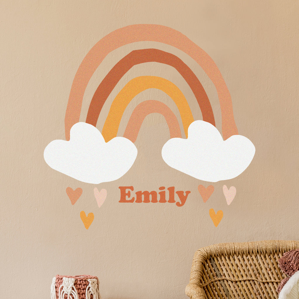 Personalised Rainbow Clouds Wall Sticker For Kids Room