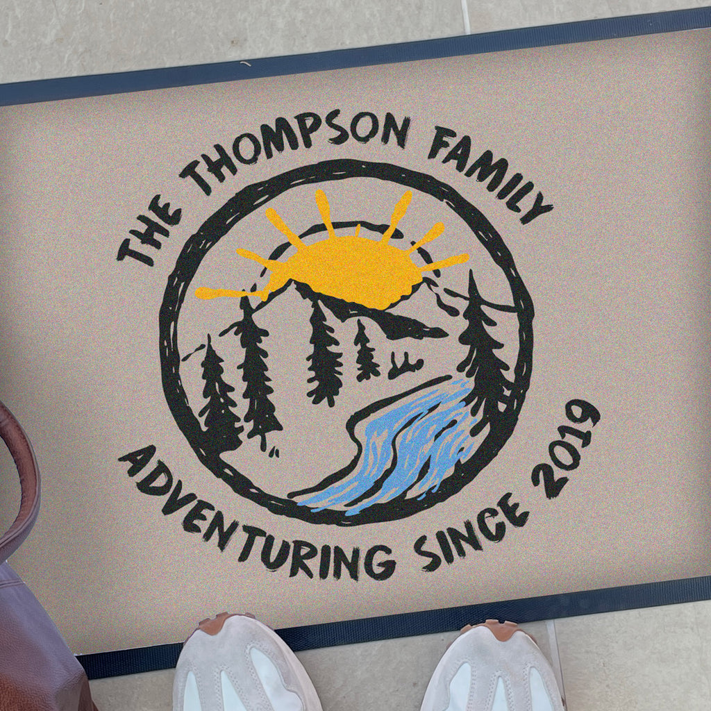 Personalised Adventure Doormat Travel Gift For New Home