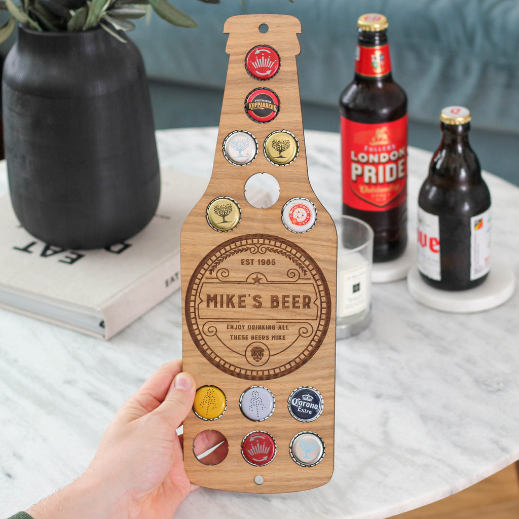 Personalised Birthday Beer Bottle Cap Collector Gift