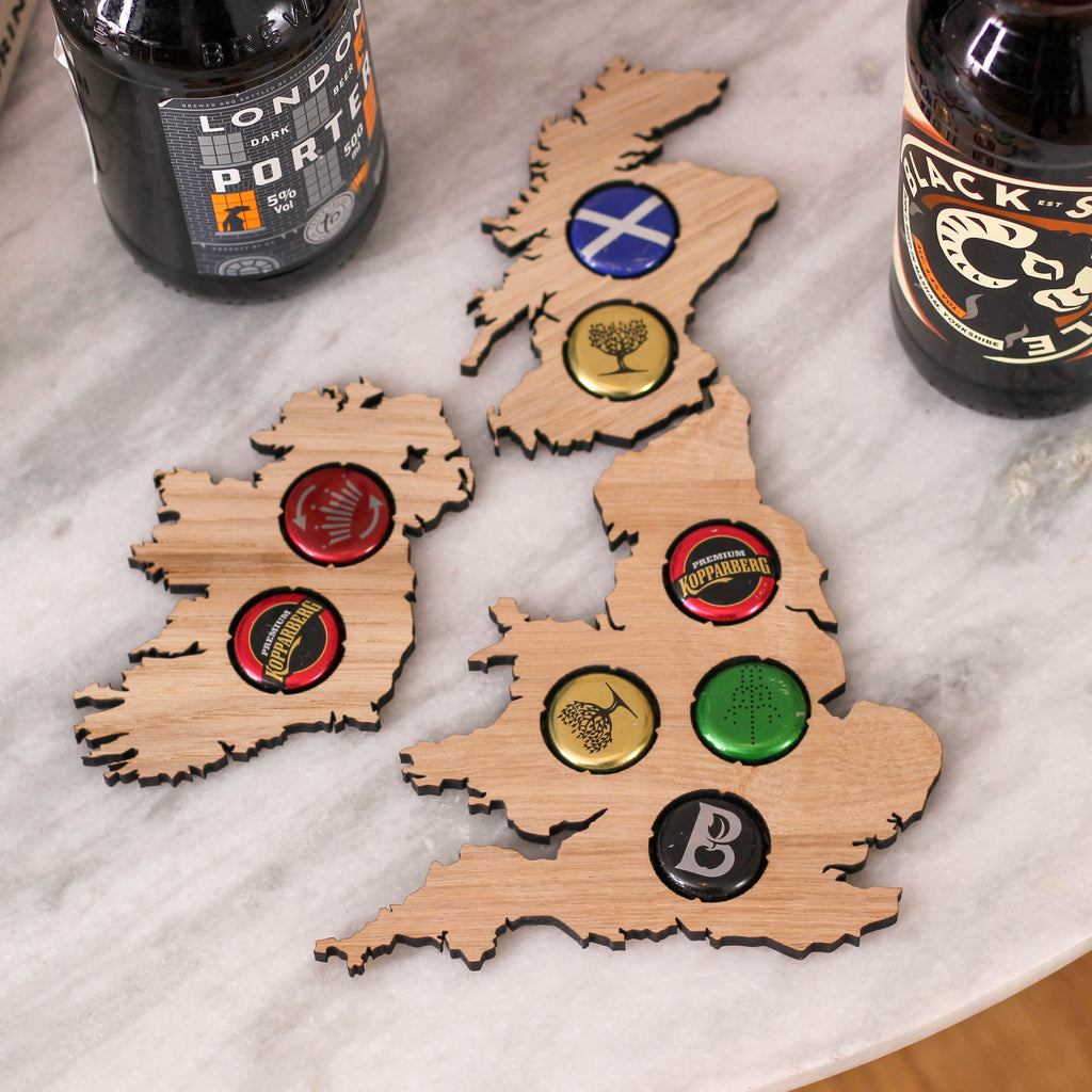 Personalised Map Beer Bottle Cap Collector Gift