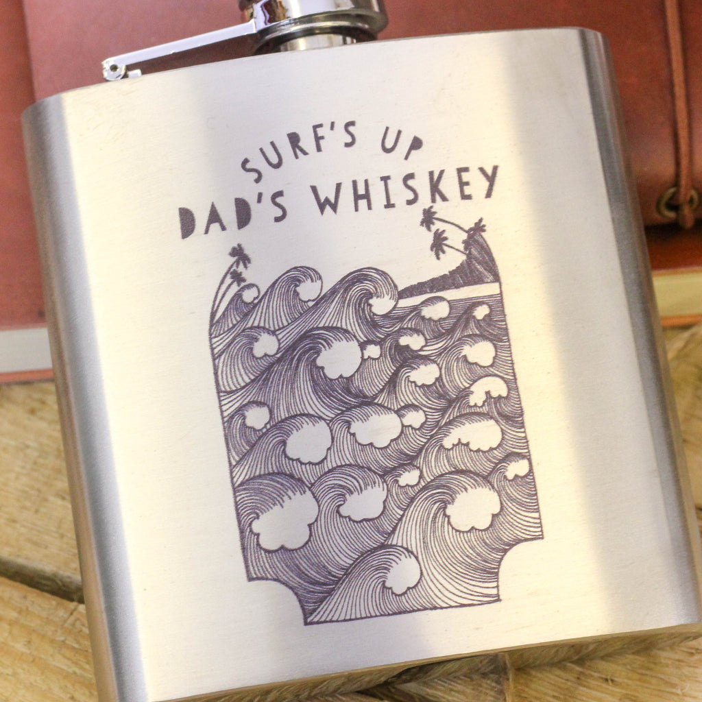 Personalised Surfing Wave Camping Hip Flask Gift