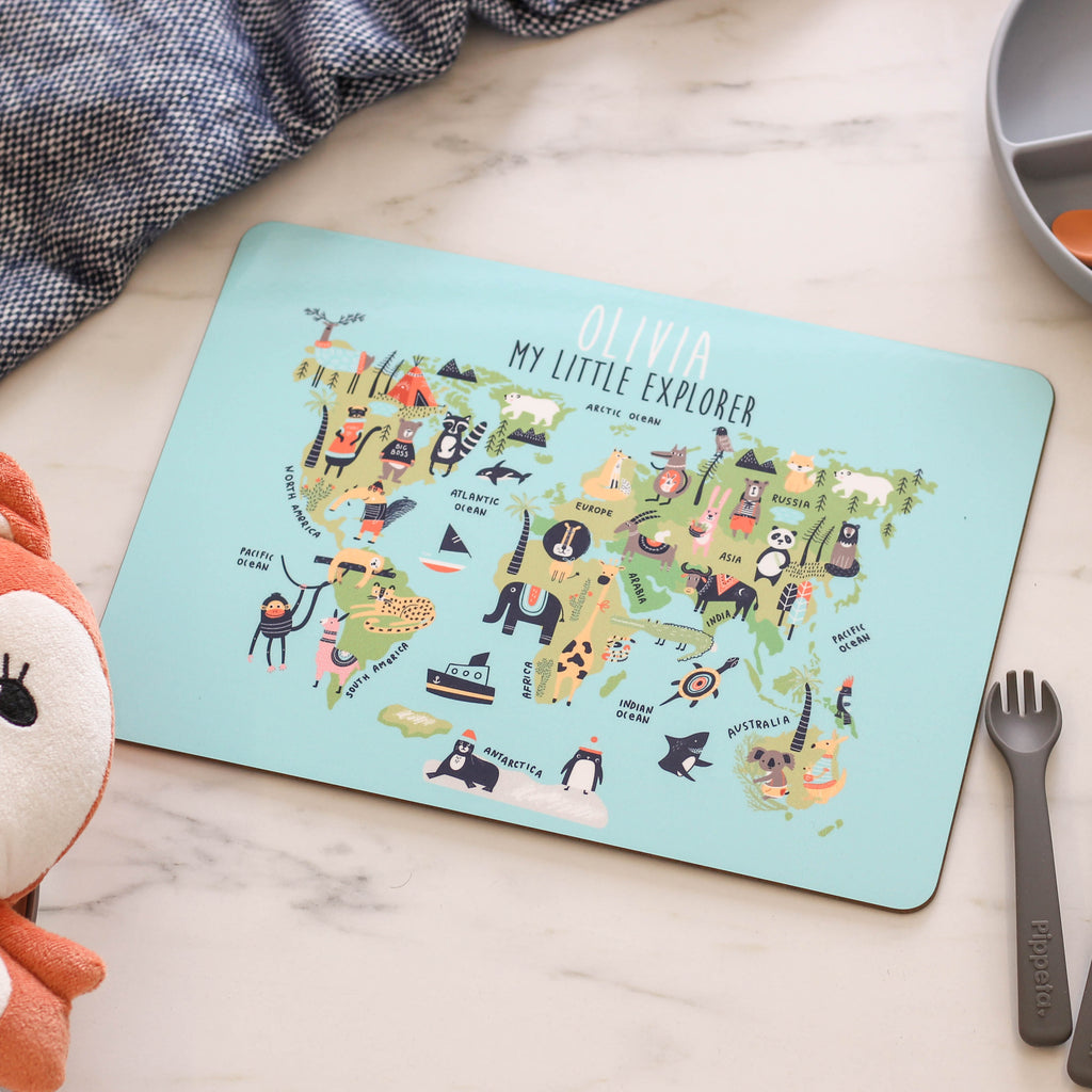 Personalised Kids Map Table Place Mat Board Gift