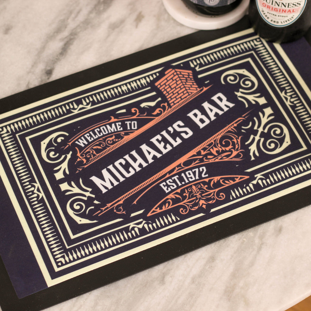 Personalised Brewery Bar Runner Gift For Dad's Home Bar