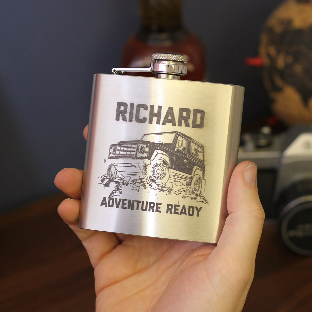 Personalised Truck Hip Flask Tin With Matching Tin