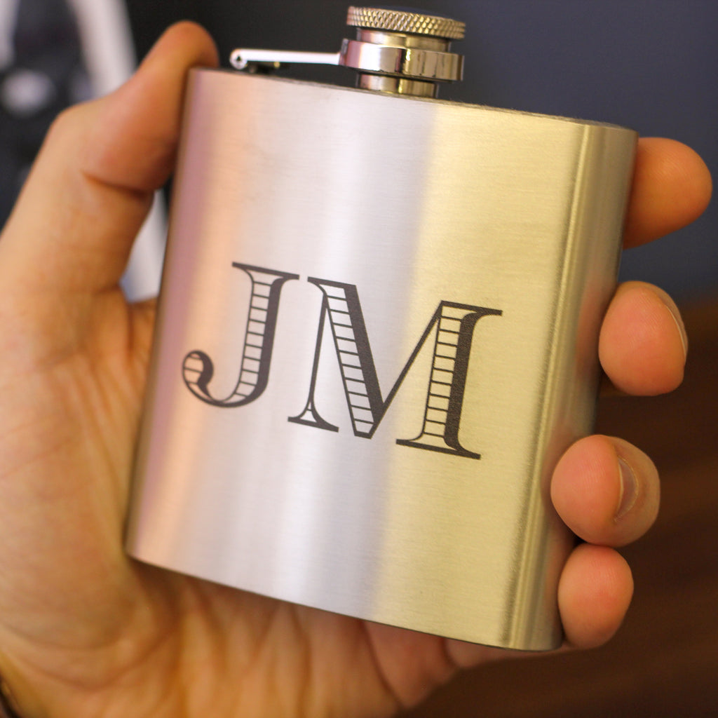Personalised Initials Hip Flask With Matching Tin