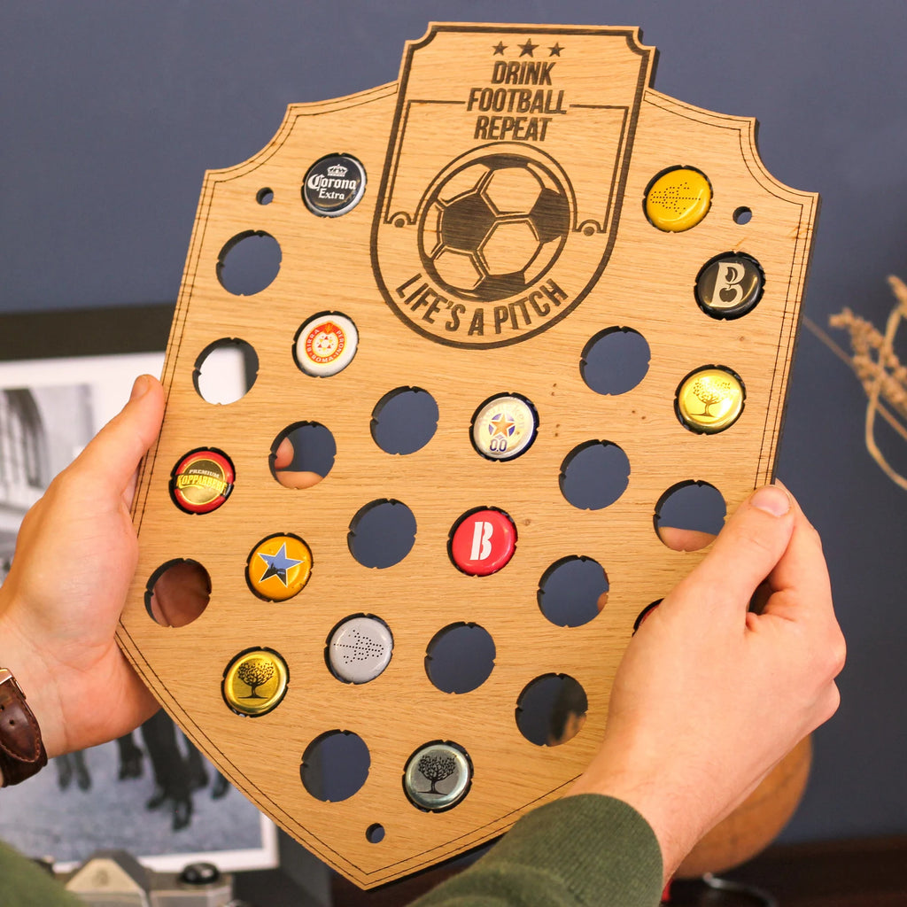 Personalised Football Crest Bottle Cap Collector