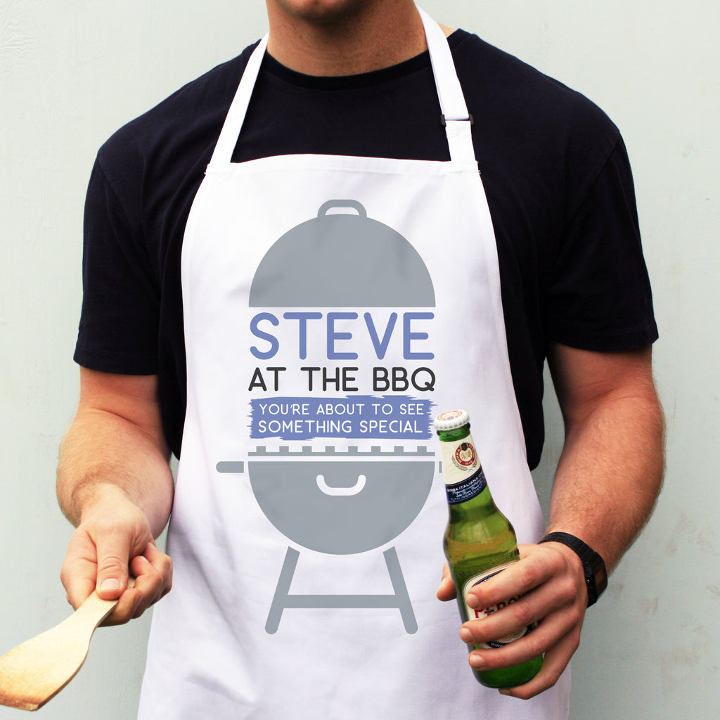 Personalised At The Bbq Apron