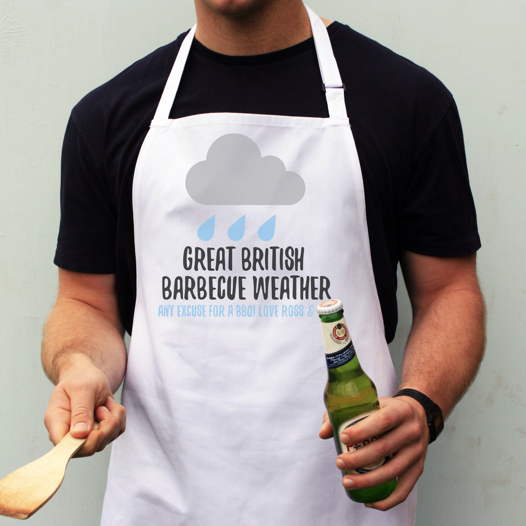 Personalised Great British Barbecue Weather Apron