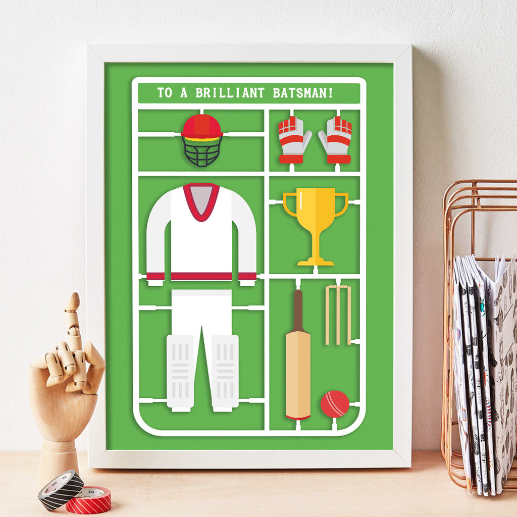 Personalised Airfix Cricket Print