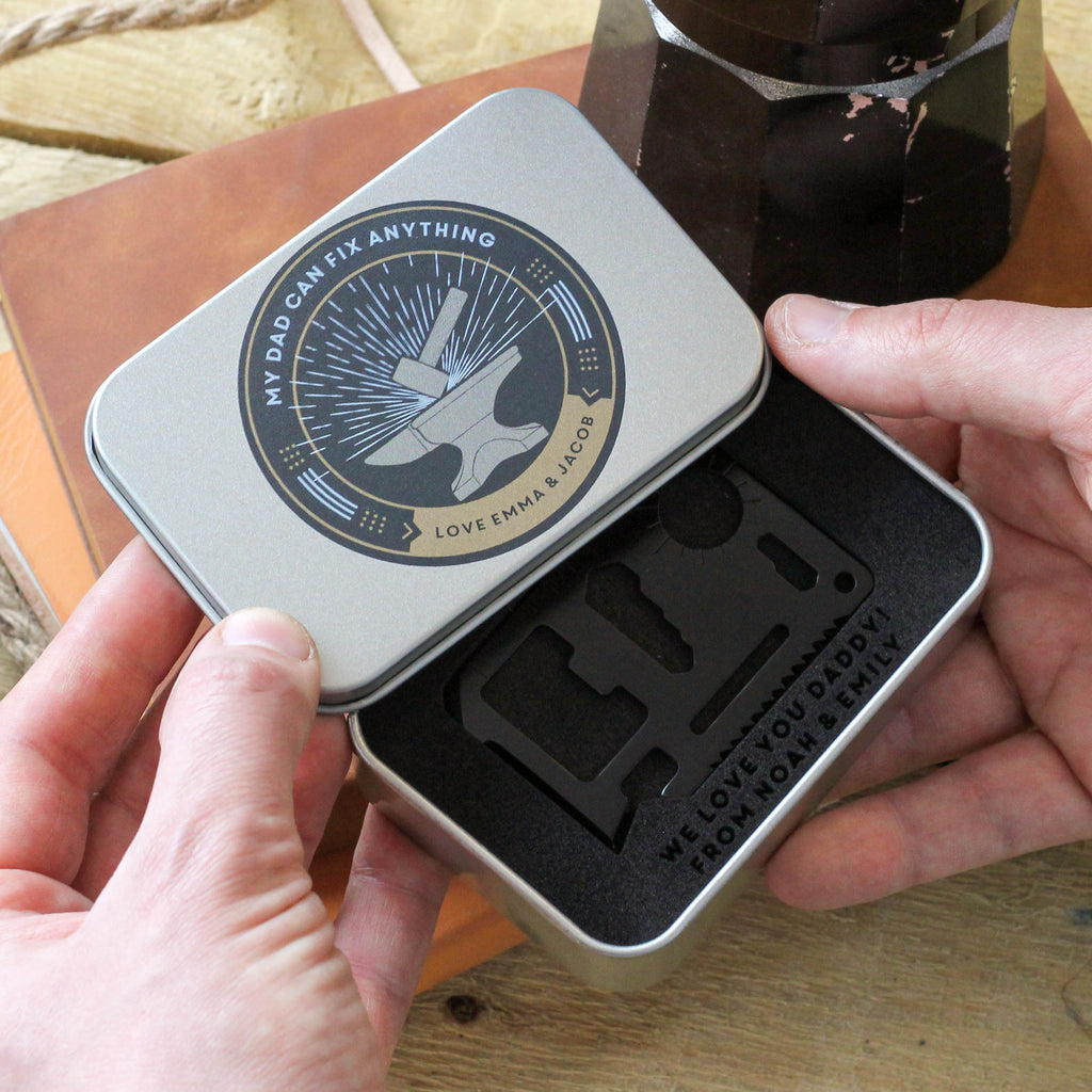 Dad's Pocket Multi Tool Personalised Tin Gift Set