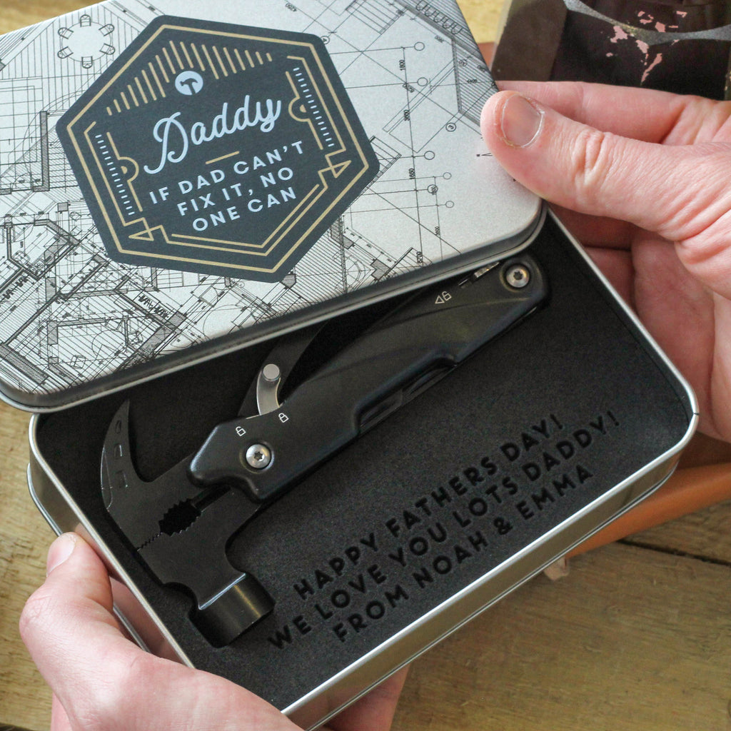 Hammer And Tin Multi Tool Personalised Gift Set For Dad