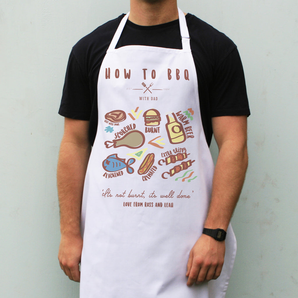Personalised How To Bbq With Dad Apron