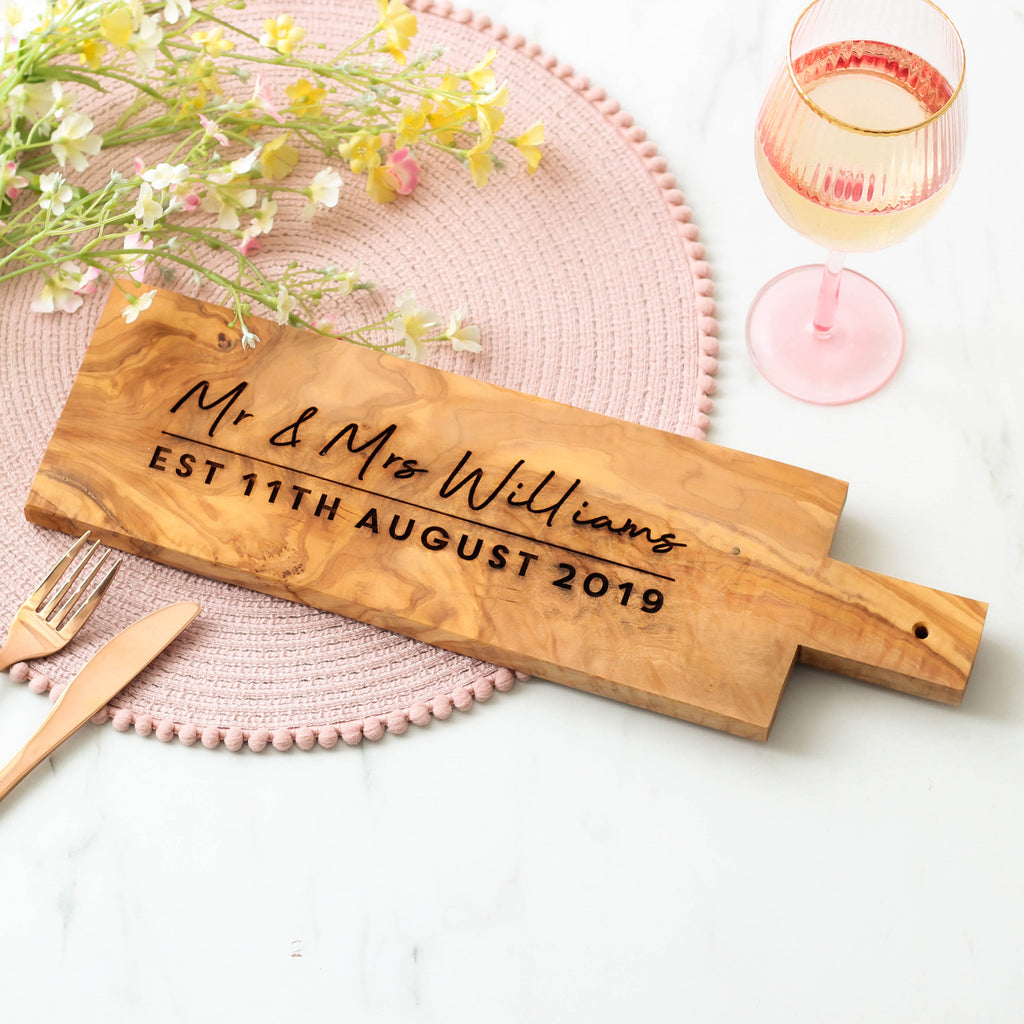Personalised Mr And Mrs Olive Board