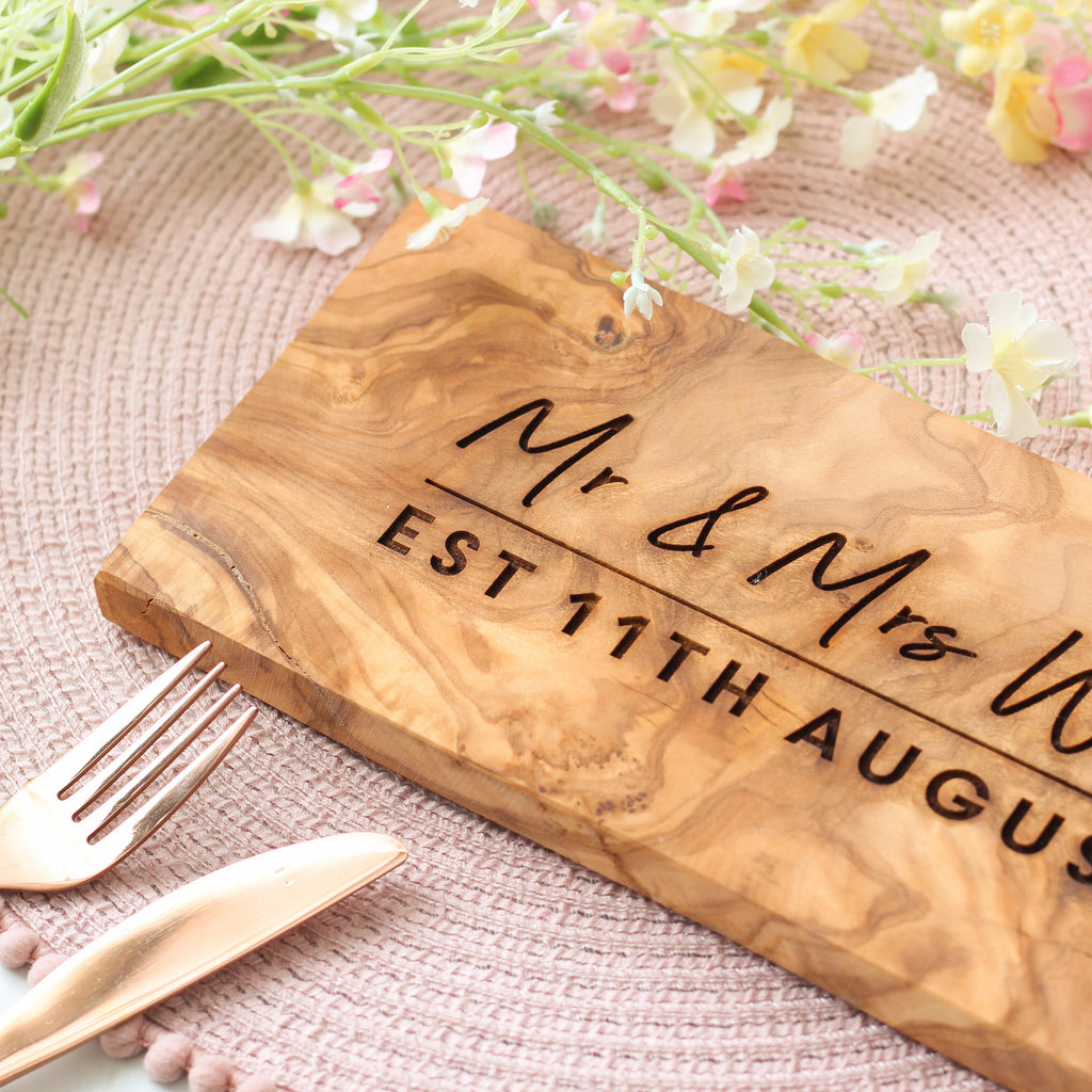 Personalised Mr And Mrs Olive Board