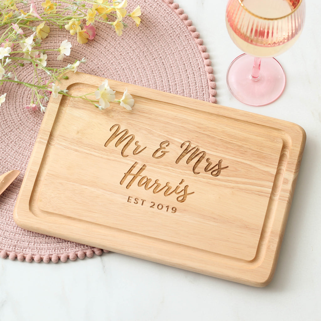 Personalised Mr And Mrs Chopping Board