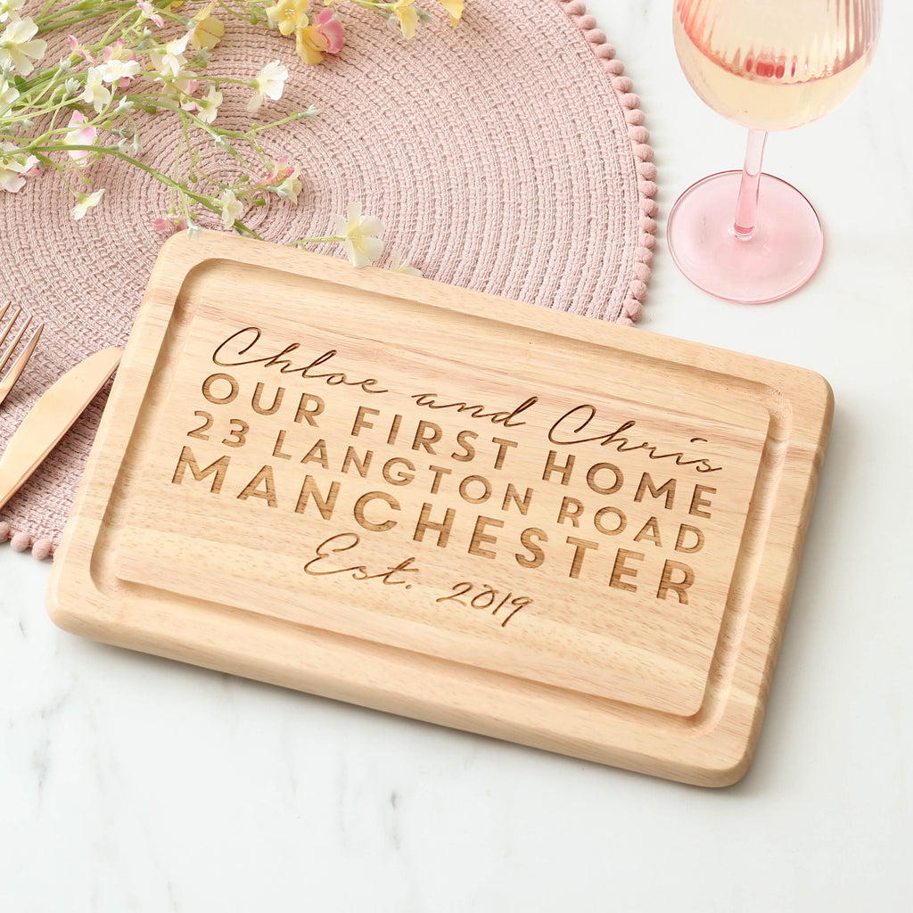 Personalised First Home Chopping Board