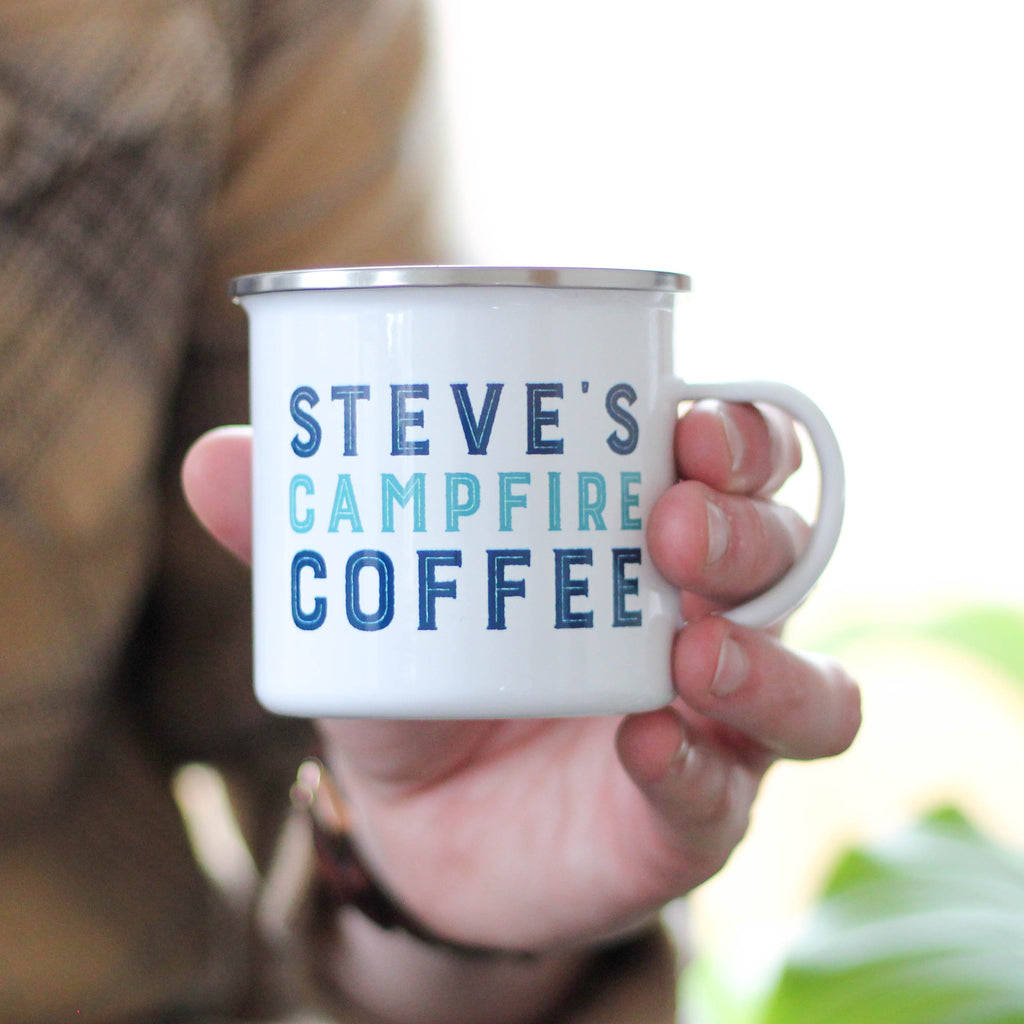 Personalised Campfire Coffee Enamel Mug