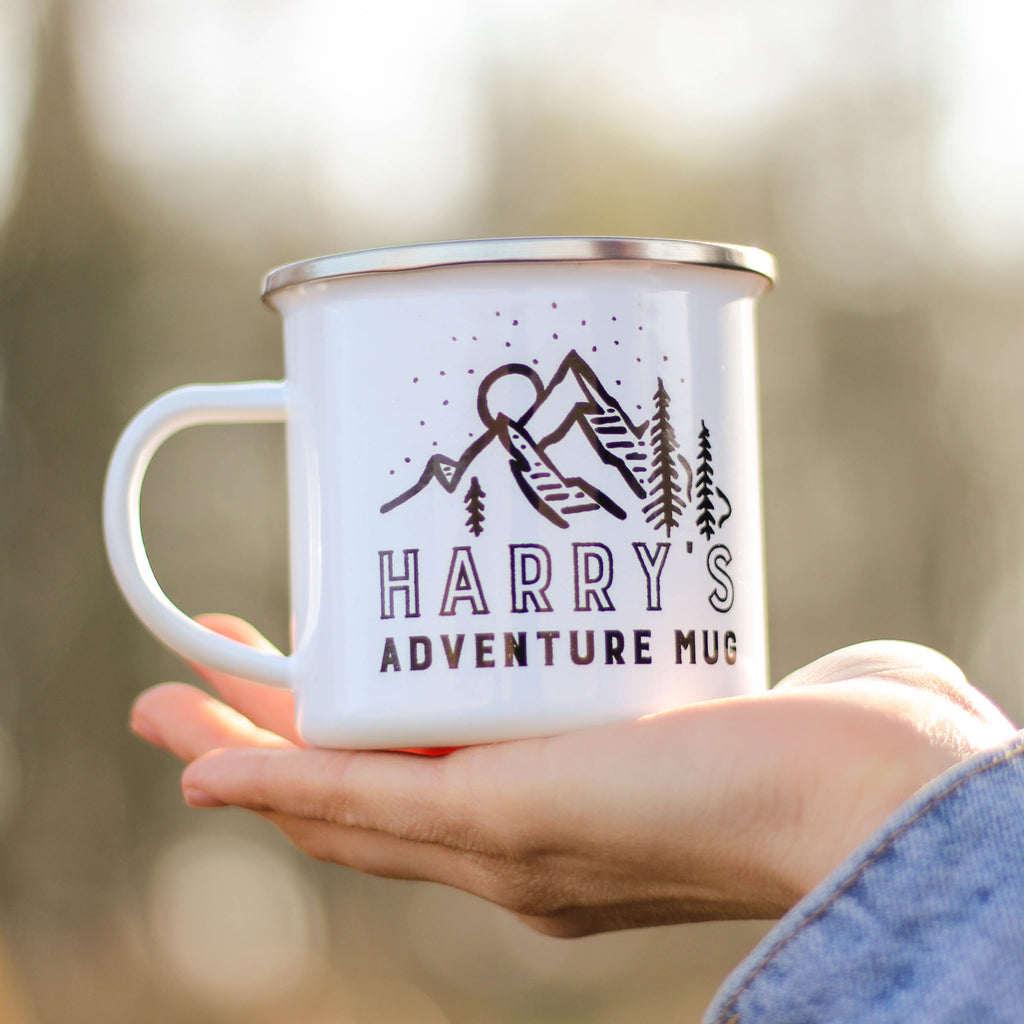 Personalised Adventure Enamel Mug