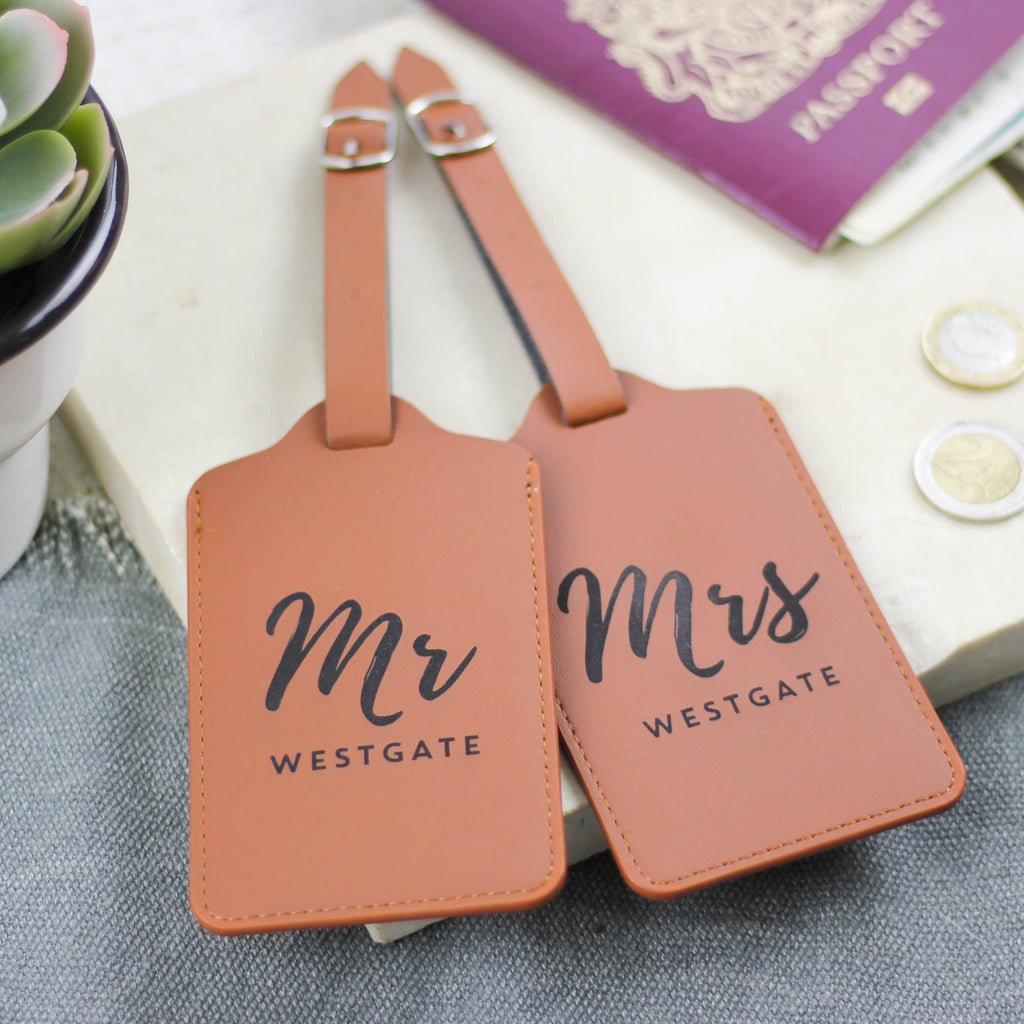 Personalised Mr And Mrs Luggage Tag