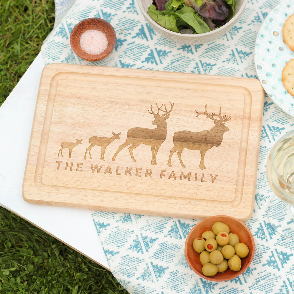 Personalised Stag Family Chopping Board