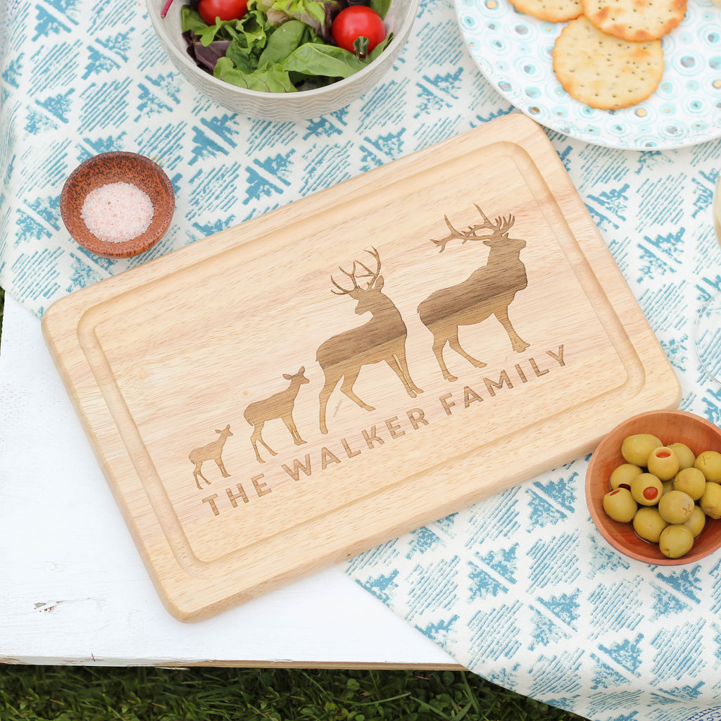 Personalised Stag Family Chopping Board