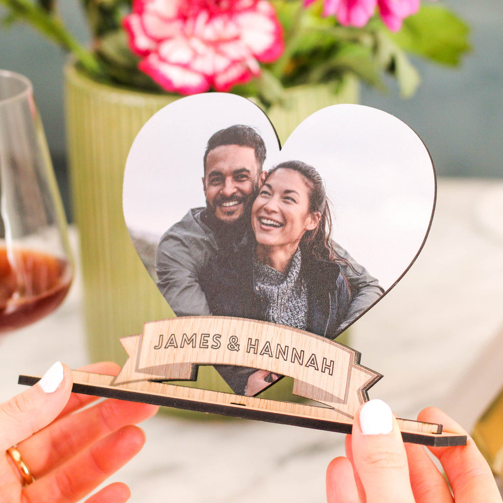 Personalised Heart Photo Frame Gift For Couples Wedding