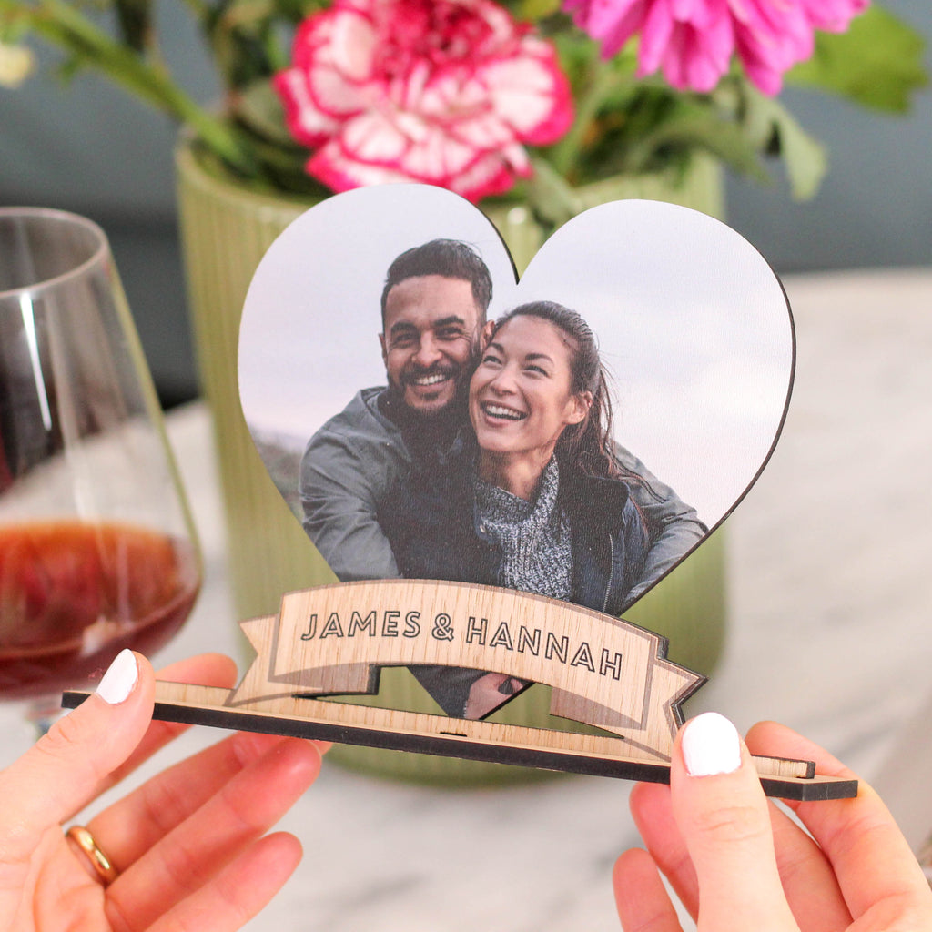 Personalised Heart Photo Frame Gift For Couples Wedding