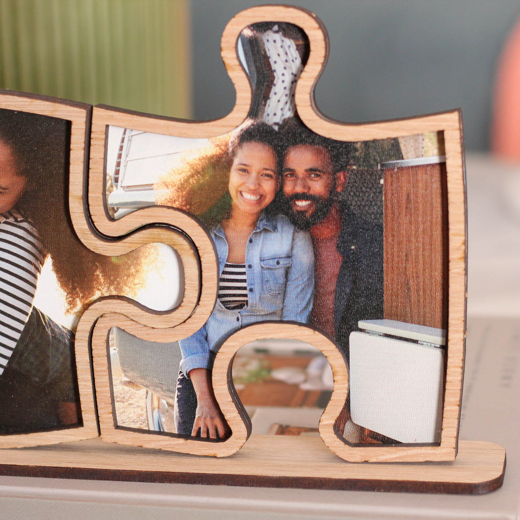Personalised Double Jigsaw Multi Photo Frame Gift