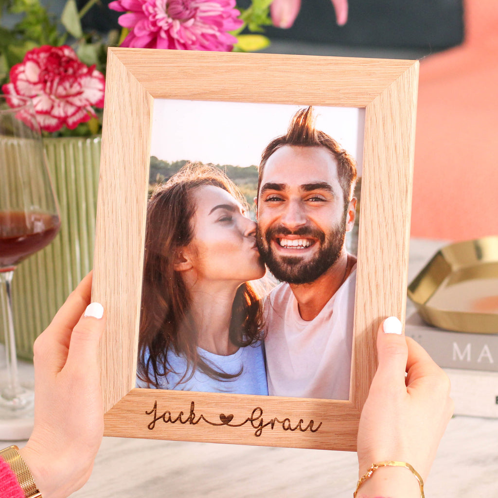 Personalised Couples Wooden Photo Frame New Home Gift