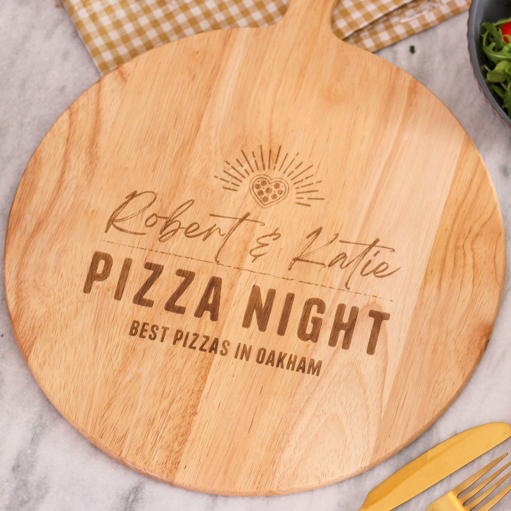 Personalised Pizza Night Wooden Serving Board