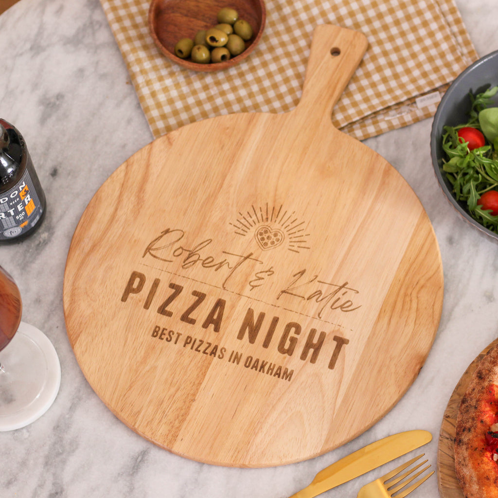 Personalised Pizza Night Wooden Serving Board