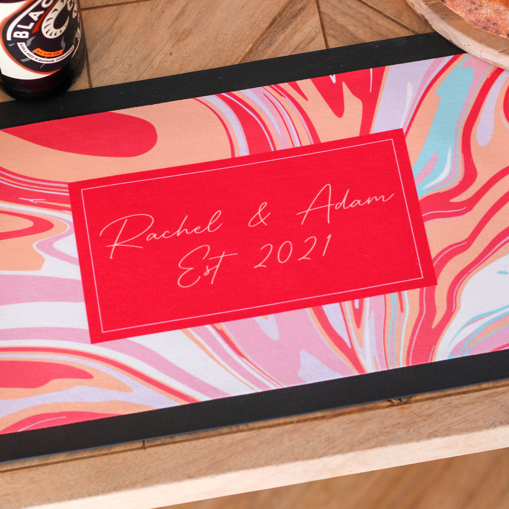 Personalised Marble Style Bar Runner