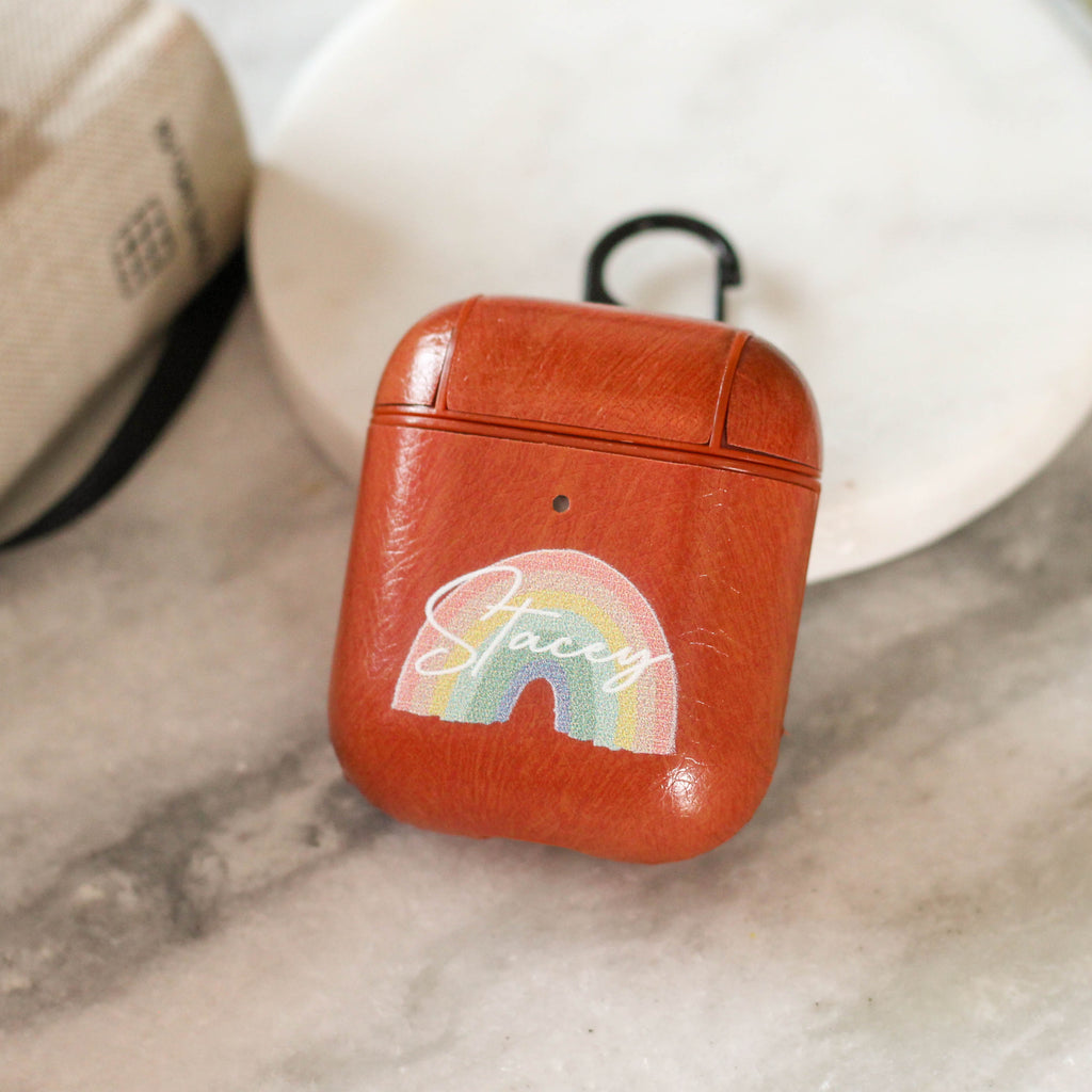 Personalised Rainbow Air Pods Case Cover Gift For Her