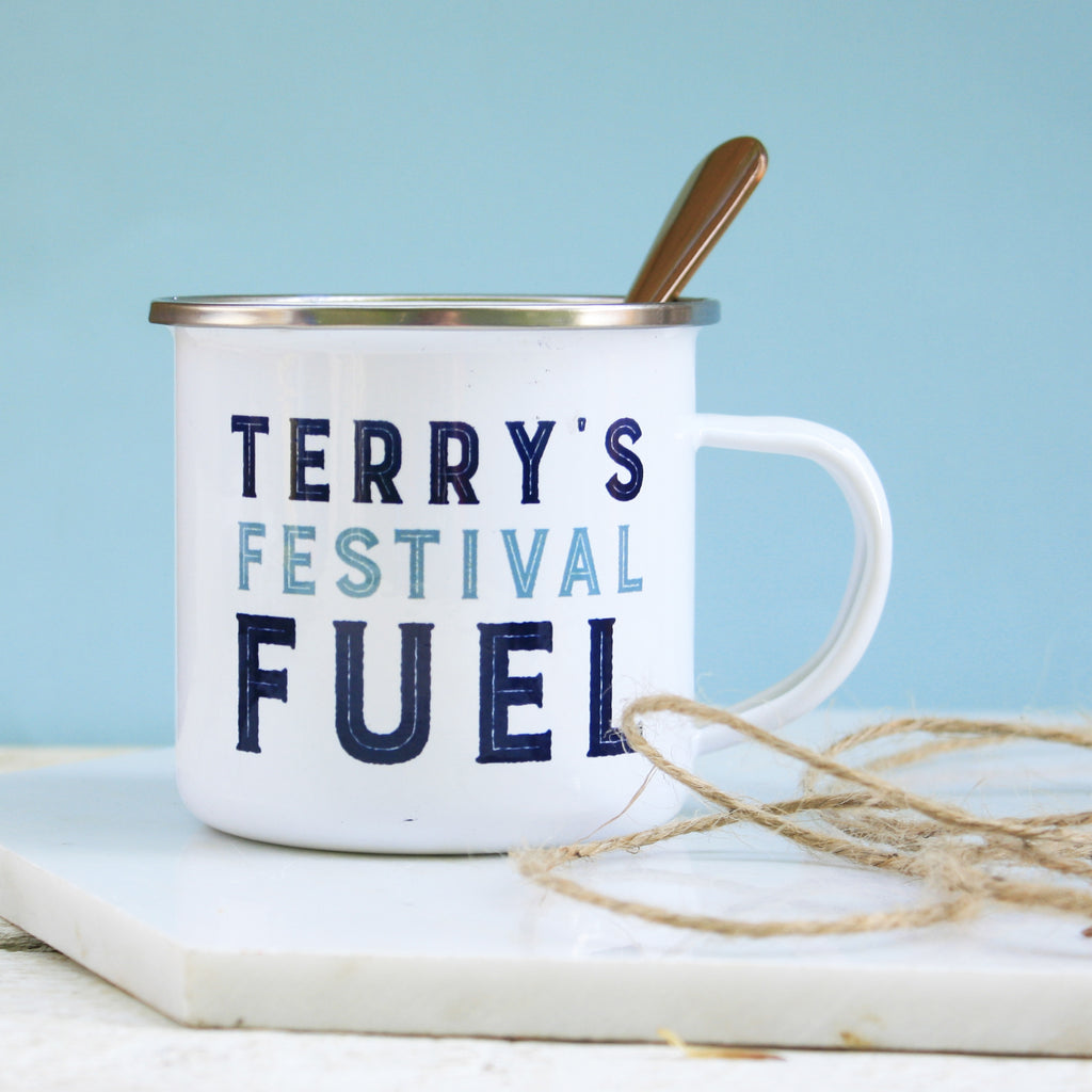 Personalised Festival Fuel Enamel Mug