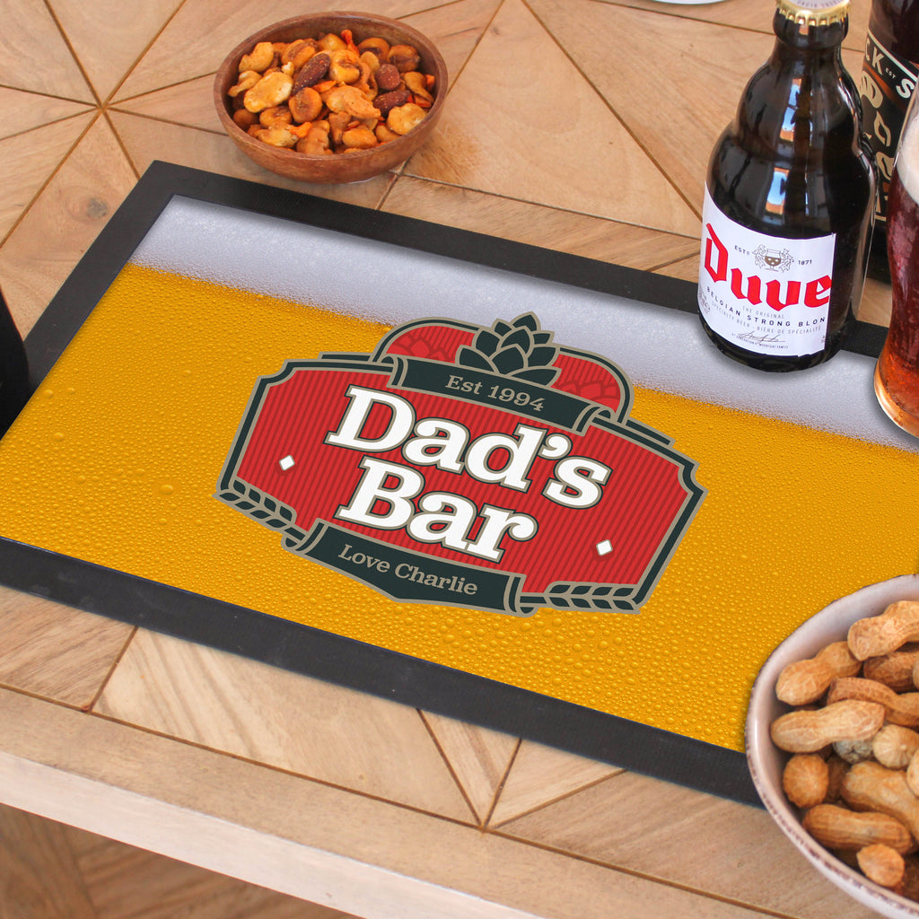 Personalised Beer Foam Bar Runner For Home Pub