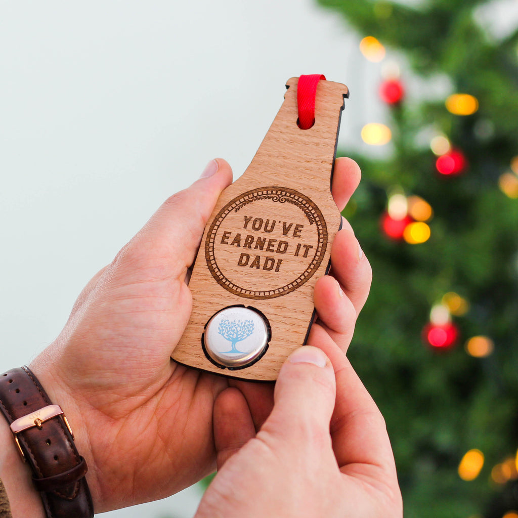 Personalised Beer Bottle Cap Christmas Tree Decoration