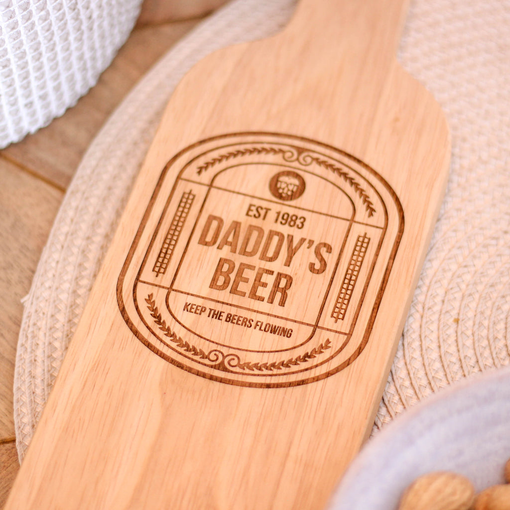 Personalised Beer Bottle Chopping Board For Dad