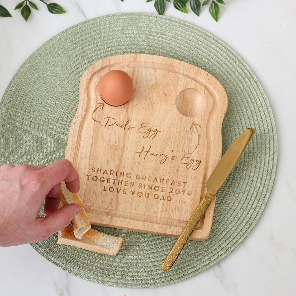 Personalised Dad And Me Dippy Egg And Toast Board